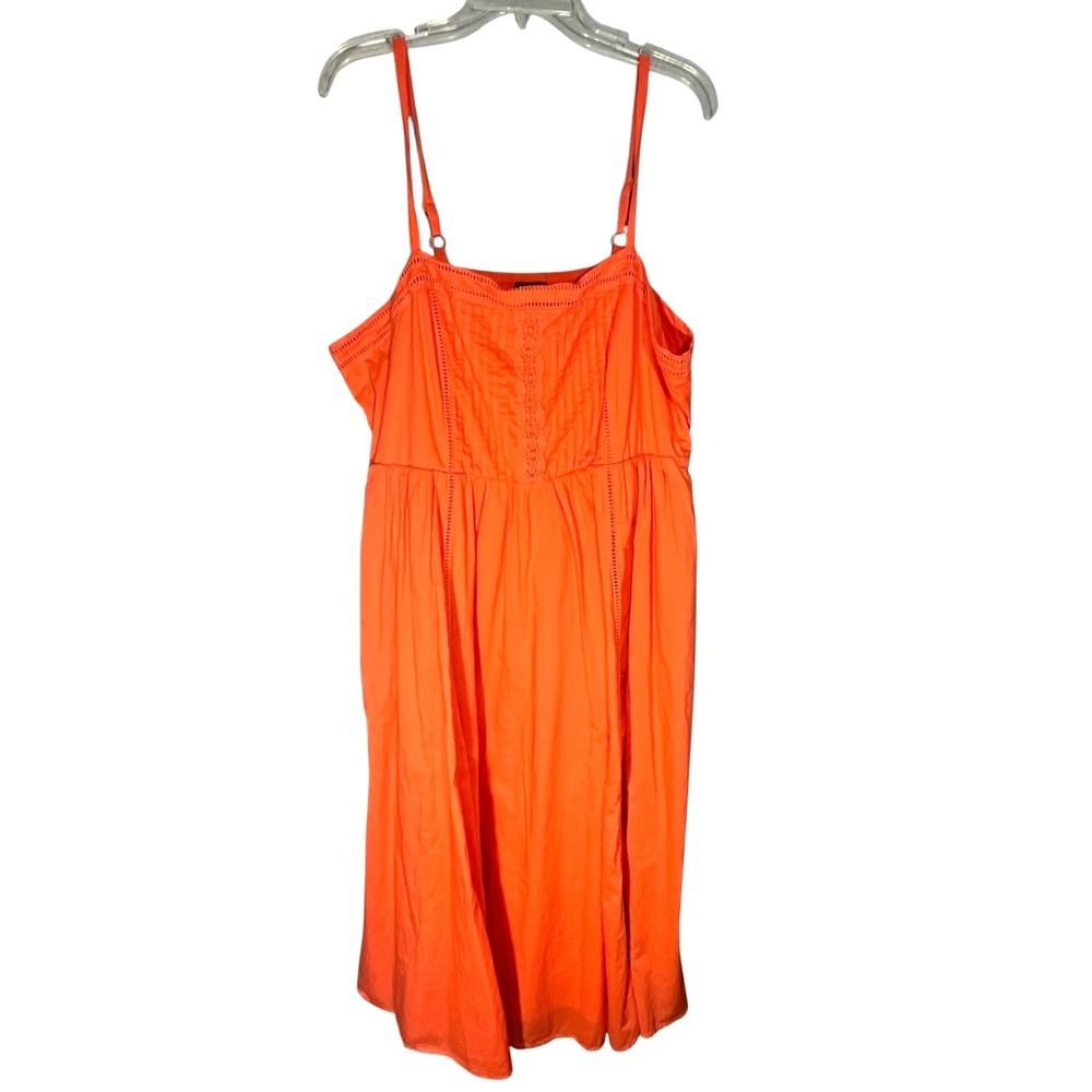 Torrid‎ Women's Orange Spaghetti Strap Knee Length Dress Embroidered 1 (1X)